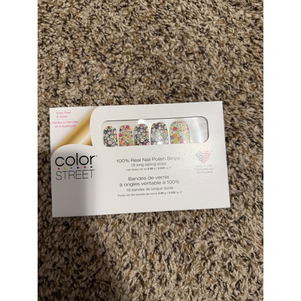 Color Street Daisy Me Rolling Nail Polish Strips Multi Floral Glitter FDG319 NEW